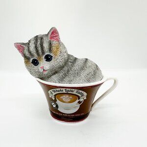 Hamilton Collection Kayomi Harai Coffee Cat Cats Latte Tabby Figurine